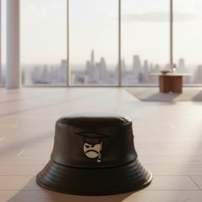 Rappers I.Q? (Black) Bucket Hat (Vegan Leather)